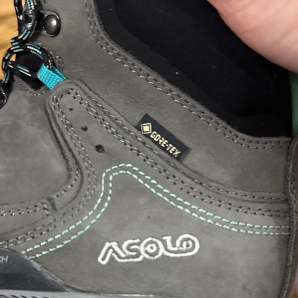 Asolo Falcon EVO NBK GV Charcoal and Teal Hiking Boots - Picture 12 of 13